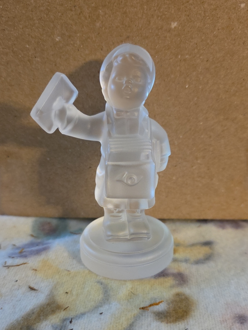 Vintage Goebel M.I. Hummel "The Postman" made from frosted 24% lead crystal